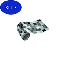 Kit 7 Faixa Adesiva Cozinha Banheiro Pastilha Tons Cinza 1M