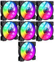 Kit 7 Fans Gamemax Argb Austra Black 120mm Gamer