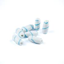 Kit 7 Firmas Azeitona 35x15mm Branca e Azul Cl Murano Guias