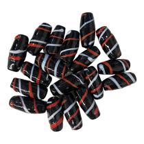 Kit 7 Firmas Azeitona 35x15mm Preto Branco Vermelho Murano Kit 7 Firmas Azeitona 35x15mm Preto Branco Vermelho Murano