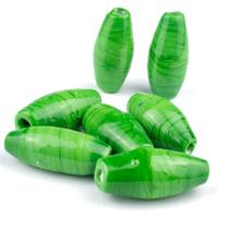 Kit 7 Firmas Azeitona 35x15mm Verde Escuro Murano Guias