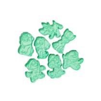 Kit 7 Forma de Biscoito de Cachorro Infantil Verde