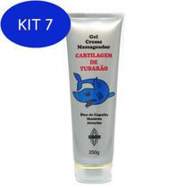 Kit 7 Gel Creme Massageador Cartilagem de Tubarão 250g