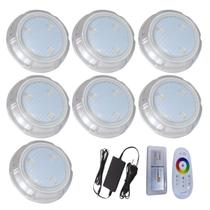 Kit 7 Hiper Led 6W RGB Policarbonato Piscina De Alvenaria
