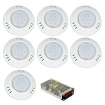Kit 7 Hiper Led 9W Branco Abs Piscina e Fonte 10A Kit 7 Hiper Led 9W Branco Abs Piscina e Fonte 10A