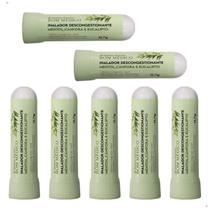 Kit 7 Inalador Descongestionante Mentol Cânfora Eucalipto Bom Médico 0,7g Desentope Nariz Rápido Abelha Rainha