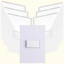 Kit 7 Interruptor de luz Simples apagador Branco Recta Blux