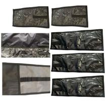 Kit 7 Invólucros Organizadores Militar Preto (2 Mini + 3 Medios + 1 Grande + 1 Anotação)