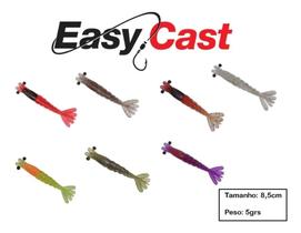 Kit 7 Isca Artificial Camarão Easy Cast 8,5cm Varias Cores