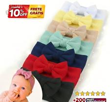Kit 7 Laços de Bebê Faixinha Cabelo Infantil Menina Antialérgico Não Aperta Kit 7 Laços de Bebê Faixinha Cabelo Infantil Menina Antialérgico Não Aperta