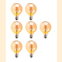 Kit 7 Lâmpada Filamento Led Globo G95 4w Ambar 2200k Bivolt Kit 7 Lâmpada Filamento Led Globo G95 4w Ambar 2200k Bivolt