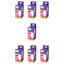 Kit 7 Lâmpada Led Bulbo 11w = 75w 1018lm Bivolt Philips 3000k amarela Cor Da Luz Branco-quente