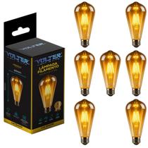 Kit 7 Lâmpada Led Filamento Retro St64 Volter 4w E27 2200k Kit 7 Lâmpada Led Filamento Retro St64 Volter 4w E27 2200k