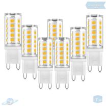 Kit 7 Lâmpadas De Led Halopin G9 3W Branco Quente (3000K)