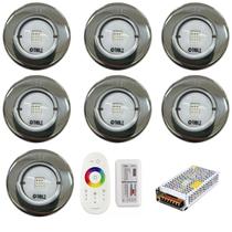 KIT 7 Led Rgb 10w Inox Premium Iluminação Piscina 12V KIT 7 Led Rgb 10w Inox Premium Iluminação Piscina 12V