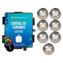 Kit 7 LED RGB 20W + Central de Comando Globaltech 180W