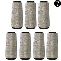 Kit 7 Linhas Ribbon Soberano 30 Metros, 934 TEX com 60% Poliéster e 40% Poliamida Crochê Ouro e Prata Brilho Encanto