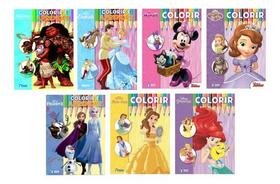 Kit 7 Livros Infantis Colorir E Aprender - Princesas Disney