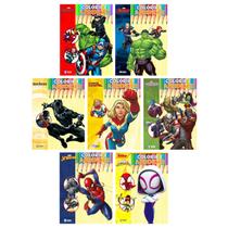 Kit 7 Livros Infantis Colorir E Aprender Super Heróis Marvel Kit 7 Livros Infantis Colorir E Aprender Super Heróis Marvel