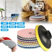 Kit 7 Lixa Diamantada Lorben com Suporte para Mármore Granito Porcelanato - GT6252