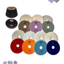 Kit 7 Lixa+Rebolo+Prato P/ tipos de granito