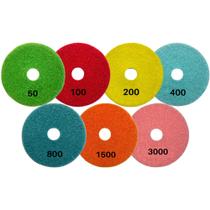 Kit 7 Lixas Diamantadas Para Desbaste Acabamento Polimento Em Mármore Granito Concreto Porcelanato