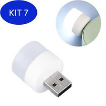 Kit 7 Luminária Led Usb Luz Para Leitura Mini Lampada Branco