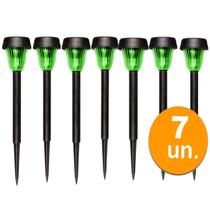 Kit 7 Luminárias Ecoforce Balizador Solar à Prova D'água 18591 Jardim Led Verde