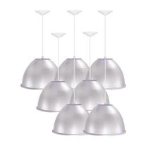 Kit 7 Luminárias Prismática Galpão Pavilhão Industrial 16 Polegadas 40cm Cabo 3M Teto Kit 7 Luminárias Prismática Galpão Pavilhão Industrial 16 Polegadas 40cm Cabo 3M Teto
