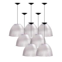 Kit 7 Luminárias Prismática Para Galpão Pavilhão Industrial 16 Pol 40cm Cabo 2M Kit 7 Luminárias Prismática Para Galpão Pavilhão Industrial 16 Pol 40cm Cabo 2M