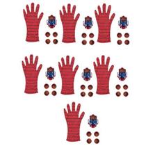 Kit 7 Luva Brinquedo Lança Disco Com Som E Luz Homem Aranha Kit 7 Luva Brinquedo Lança Disco Com Som E Luz Homem Aranha