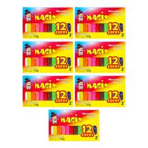 Kit 7 Massinha De Modelar 12 Cores Magix 130g Multicolor Kit 7 Massinha De Modelar 12 Cores Magix 130g Multicolor