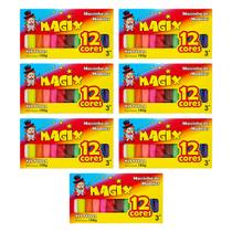 Kit 7 Massinha De Modelar 12 Cores Magix 180g Multicolor