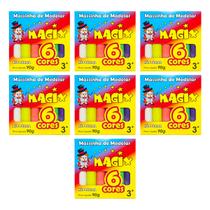 Kit 7 Massinha De Modelar 6 Cores Magix 90g Multicolor