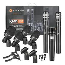 Kit 7 Microfones De Bateria Percussão Para Bumbo Caixa Tons Prato Kmd107 Kadosh Kit 7 Microfones De Bateria Percussão Para Bumbo Caixa Tons Prato Kmd107 Kadosh