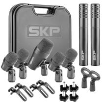 Kit 7 Microfones Para Bumbo Caixa Tons E Pratos Drum 7 SKP Pro Audio