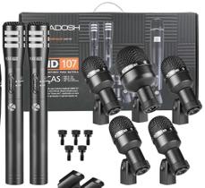 Kit 7 Microfones Para Bumbo Caixa Tons Prato Kmd-107 Kadosh Kit 7 Microfones Para Bumbo Caixa Tons Prato Kmd-107 Kadosh
