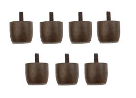 Kit 7 Mini Pés Marrom 3 cm De Altura P/ Cama Box Baú Queen King