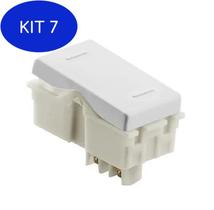 Kit 7 Módulo Interruptor 10A 250V Branco Liz/Tablet