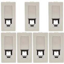 Kit 7 Módulo Tel Rj11 2 Fios Pial Plus 635011 Cor Bege Kit 7 Módulo Tel Rj11 2 Fios Pial Plus 635011 Cor Bege
