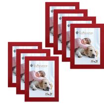 Kit 7 Molduras Porta Retrato 15X21 Vermelho