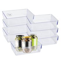 Kit 7 Organizador Multiuso Cristal Geladeira Verduras Alimentos