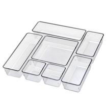 Kit 7 Organizador Multiuso Modular Gavetas Maquiagem Cristal