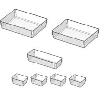 Kit 7 Organizadores Acrílico Cristal Modular 2 G/1 M/ 4 P Kit 7 Organizadores Acrílico Cristal Modular 2 G/1 M/ 4 P
