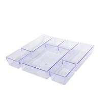 Kit 7 Organizadores Multiuso para Gavetas Armários Geladeiras Pote Acrílico Cristal Resistente Kit 7 Organizadores Multiuso para Gavetas Armários Geladeiras Pote Acrílico Cristal Resistente