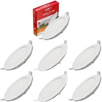 Kit 7 Painel Led Embutir 18w Bivolt 4000k Redondo Ourolux Kit 7 Painel Led Embutir 18w Bivolt 4000k Redondo Ourolux