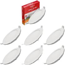 Kit 7 Painel Led Embutir 18w Bivolt 6500k Redondo Ourolux Kit 7 Painel Led Embutir 18w Bivolt 6500k Redondo Ourolux
