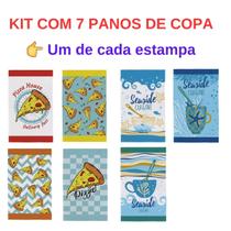 Kit 7 Panos De Copa Felp Teka Primore 100% Algodão 40x65cm