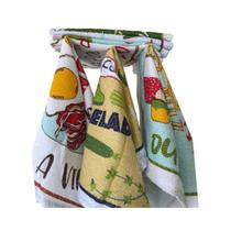 Kit 7 Panos de Prato Copa Cozinha Estampados 42x55 Camesa