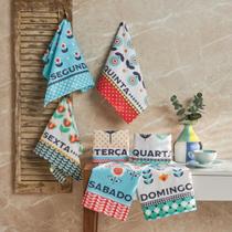 Kit 7 Panos de Prato Copa Semaninha Pop Lepper